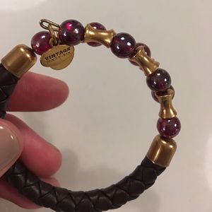Alex and Ani leather and beaded wrap bracelet